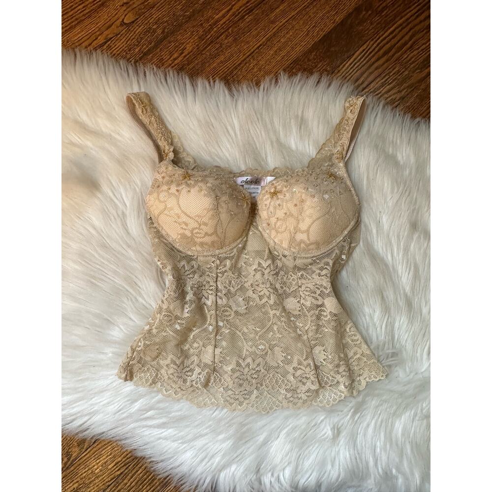 Y2K Ole Ole Beaded Sequin Lace Tank Top